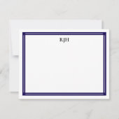 Benutzerdefinierte Monogramm-Initialen mit Schwarz Mitteilungskarte (Vorderseite)