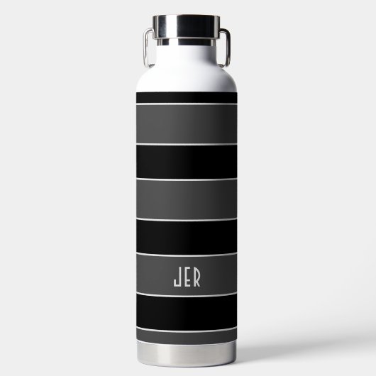 Benutzerdefinierte Monogramm-Initialen Moderne Str Trinkflasche (Vorderseite)