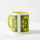 Benutzerdefinierte Monogramm-Initialen-Name Black Tasse (Vorderseite Links)