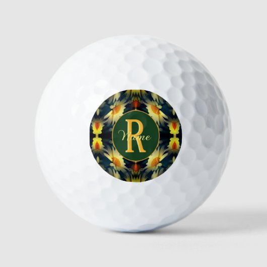 Benutzerdefinierte Monogramm-Initialen Name Daisy Golfball (Vorderseite)