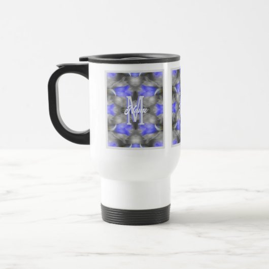 Benutzerdefinierte Monogramm-Initialen Name Floral Reisebecher (Links)