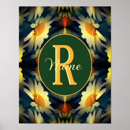 Benutzerdefinierte Monogramm-Initialen Name Gänseb Poster (Vorne)