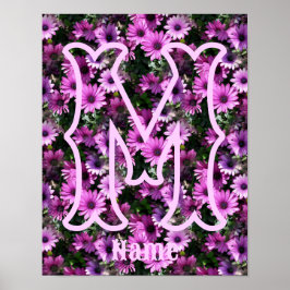 Benutzerdefinierte Monogramm-Initialen Name Lila G Poster