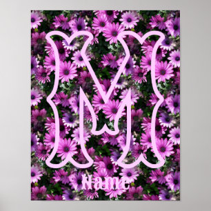 Benutzerdefinierte Monogramm-Initialen Name Lila G Poster