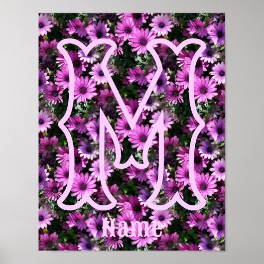 Benutzerdefinierte Monogramm-Initialen Name Lila G Poster (Vorne)