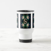 Benutzerdefinierte Monogramm-Initialen Name Pfirsi Reisebecher (Mittel)