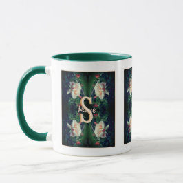 Benutzerdefinierte Monogramm-Initialen Name Pfirsi Tasse