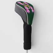 Benutzerdefinierte Monogramm-Initialen Name Pink C Golf Headcover (angewinkelt)