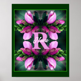 Benutzerdefinierte Monogramm-Initialen Name Rosa B Poster