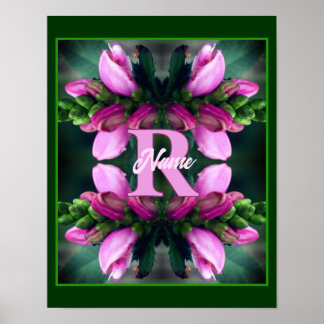 Benutzerdefinierte Monogramm-Initialen Name Rosa B Poster
