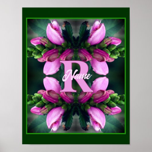 Benutzerdefinierte Monogramm-Initialen Name Rosa B Poster (Vorne)