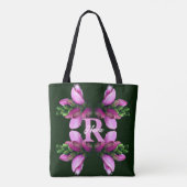 Benutzerdefinierte Monogramm-Initialen Name Rosa B Tasche (Rückseite)