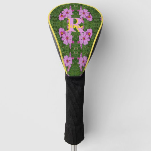 Benutzerdefinierte Monogramm-Initialen Name Rosa G Golf Headcover (Vorderseite)