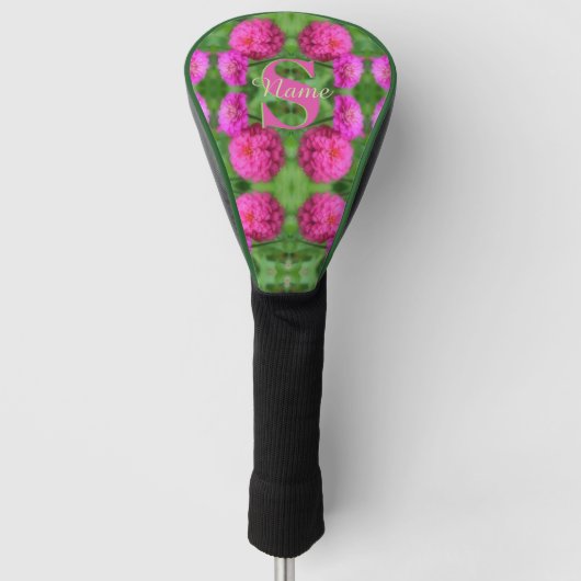 Benutzerdefinierte Monogramm-Initialen Name Rosa Z Golf Headcover (Vorderseite)