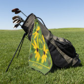 Benutzerdefinierte Monogramm-Initialen-Name Schwar Golfhandtuch (Gras)
