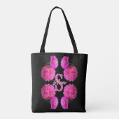 Benutzerdefinierte Monogramm-Initialen Name Zinnia Tasche (Rückseite)