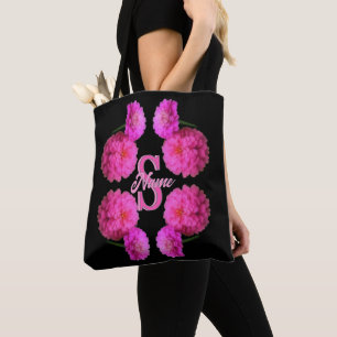Benutzerdefinierte Monogramm-Initialen Name Zinnia Tasche