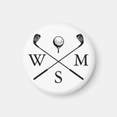 Benutzerdefinierte Monogramm-Initialen Schwarz und Magnet (Vorne)