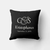 Benutzerdefinierte Monogramm-Initialschrift Kallig Kissen (Rückseite)