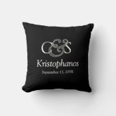 Benutzerdefinierte Monogramm-Initialschrift Kallig Kissen (Vorderseite)