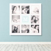 Benutzerdefinierte Monogramm-Instagramm-FotoCollag Leinwanddruck (Insitu (Holzboden))