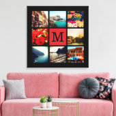 Benutzerdefinierte Monogramm-Instagramm-FotoCollag Leinwanddruck (Insitu (Wohnzimmer))