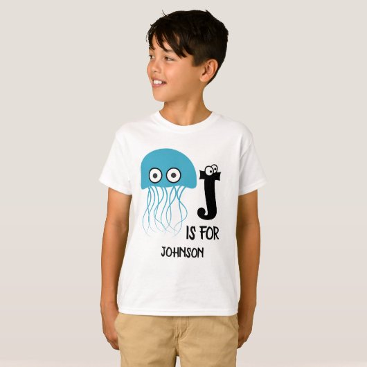 Benutzerdefinierte Monogramm J ist für Quallen lus T-Shirt (Vorne ganz)