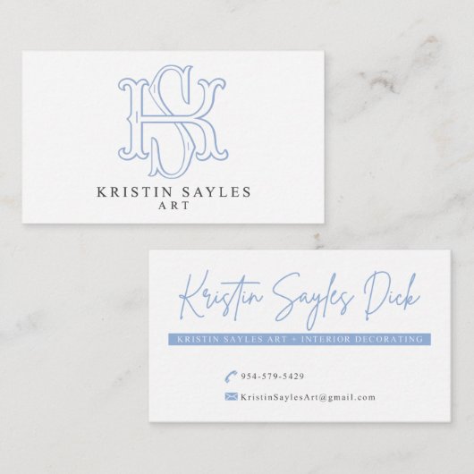 Benutzerdefinierte Monogramm-Karten nicht bearbeit Visitenkarte (Vorne/Hinten)