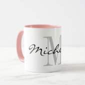 Benutzerdefinierte Monogramm-Kombinations-Tasse mi Tasse (Vorderseite Links)