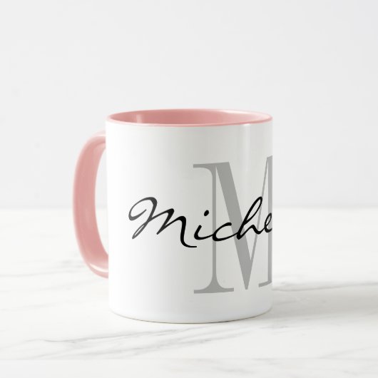 Benutzerdefinierte Monogramm-Kombinations-Tasse mi Tasse (Vorderseite Links)