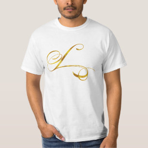 Benutzerdefinierte Monogramm-L-Imitat Gold Foil Mo T-Shirt
