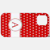 Benutzerdefinierte Monogramm markierend rot und we Case-Mate iPhone Hülle (Rückseite (Horizontal))