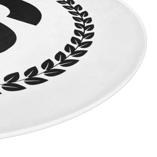 Benutzerdefinierte Monogramm mit Laurel-Blätter Schneidebrett (Ecke)