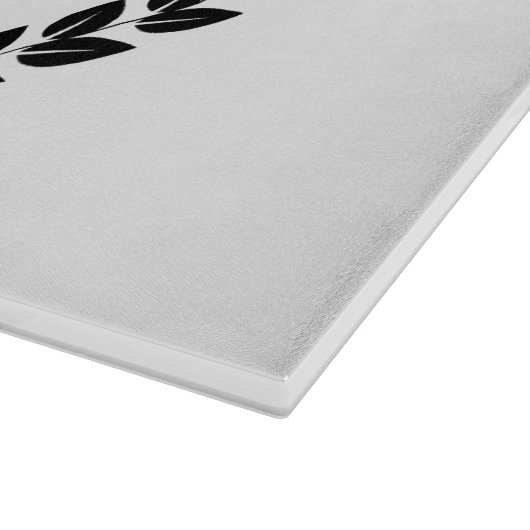 Benutzerdefinierte Monogramm mit Laurel-Blätter Schneidebrett (Ecke)