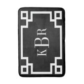 Benutzerdefinierte Monogramm mit schwarzem und wei Badematte (Vorderseite Vertikal)