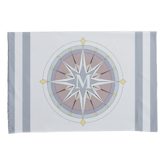 benutzerdefinierte Monogramm-Nautikpillowcases, Re Kissenbezug (Vorderseite-Rechts)