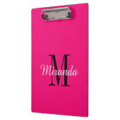 Benutzerdefinierte Monogramm Neonrosa Farbe große Klemmbrett (Links)