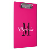 Benutzerdefinierte Monogramm Neonrosa Farbe große Klemmbrett (Rechts)
