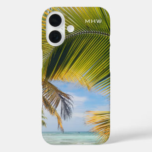 Benutzerdefinierte monogramm-Palms-Telefonfälle iPhone 16 Hülle