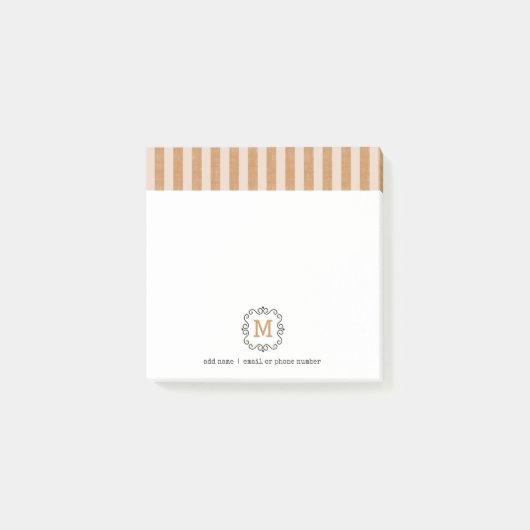 Benutzerdefinierte Monogramm Post-it® Notizen im R (Vorderseite)