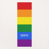 Benutzerdefinierte Monogramm-Regenbogenfarben-Yogm Yogamatte (Vorderseite)