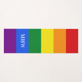 Benutzerdefinierte Monogramm-Regenbogenfarben-Yogm Yogamatte (Vorderseite (Horizontal))