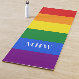 Benutzerdefinierte Monogramm-Regenbogenfarben-Yogm Yogamatte