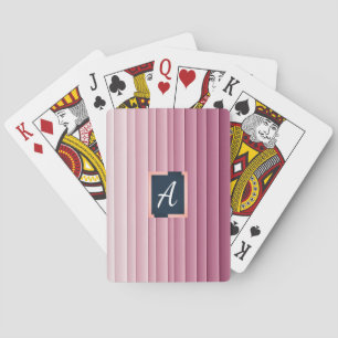 Benutzerdefinierte Monogramm-Rosa-Verlaufs-Vertika Spielkarten