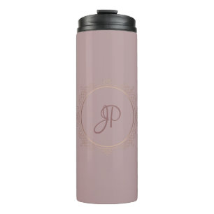 Benutzerdefinierte Monogramm-Rose Gold-Elegante-Vo Thermosbecher