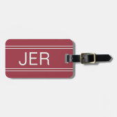 Benutzerdefinierte monogramm rote einfache Vorlage Gepäckanhänger (Vorderseite horizontal)