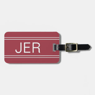 Benutzerdefinierte monogramm rote einfache Vorlage Gepäckanhänger