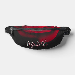 Benutzerdefinierte Monogramm-rote Rose Vintages Fo Bauchtasche