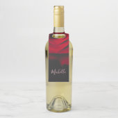 Benutzerdefinierte Monogramm-rote Rose Vintages Fo Flaschenanhänger (Auf Flasche)