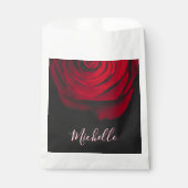 Benutzerdefinierte Monogramm-rote Rose Vintages Fo Geschenktütchen (Vorderseite)